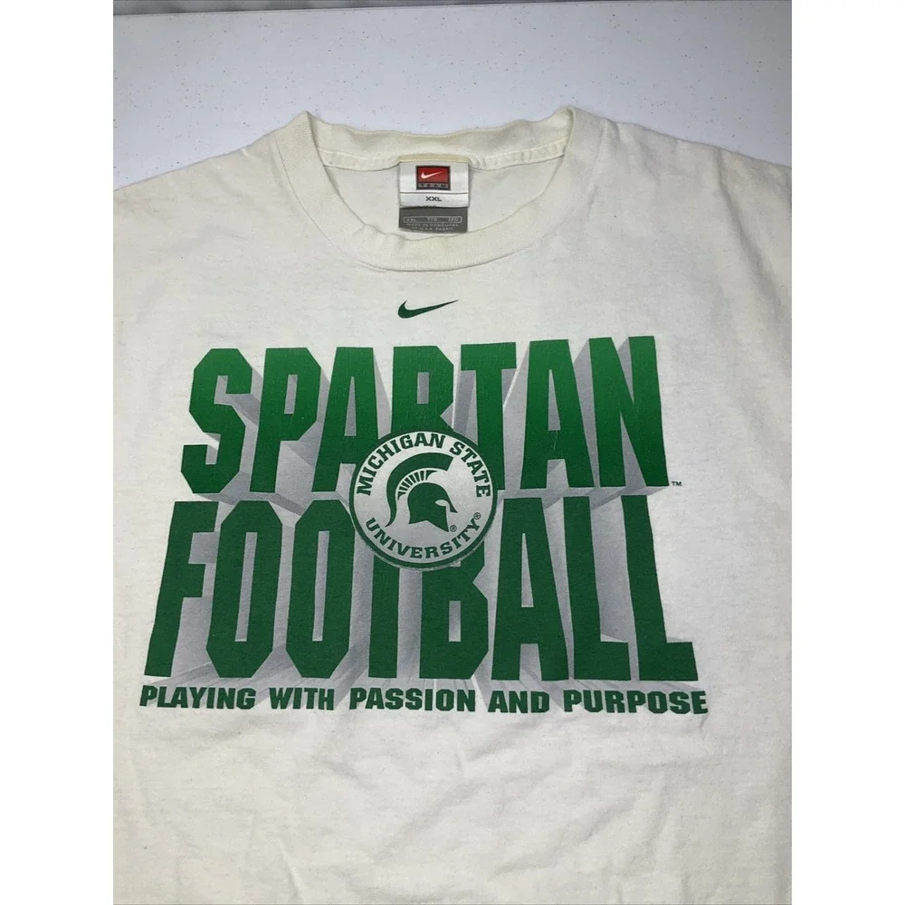 Vintage Nike Michigan State‎ University Shirt Spartan Football Y2K Graphic 2XL